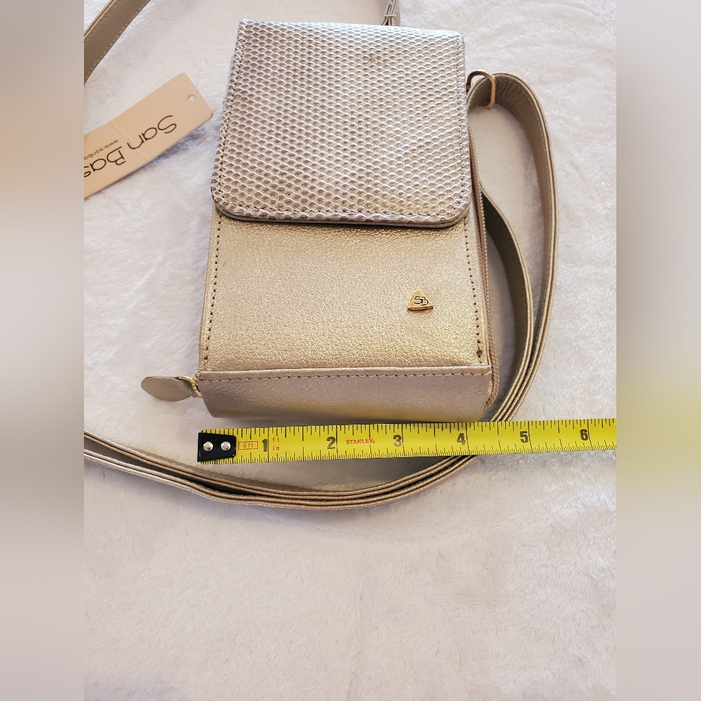 Leather Gold Crossbody Bag